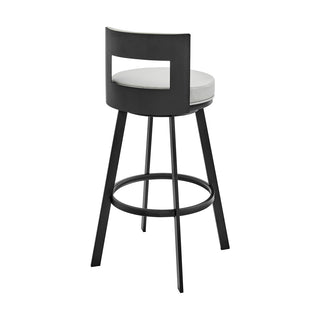 Swivel Bar Stool, 30 Inch Seat Height, Faux Leather, Iron Frame
