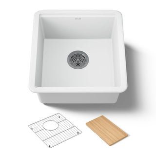 Undermount Bar Sink, Billings, Single Bowl, White