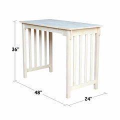 Counter Height Dining Table, Solid Wood, Seats 4, Unfinished
