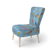Side Chair, Solid Rubberwood Frame, Foam Seat, Blue