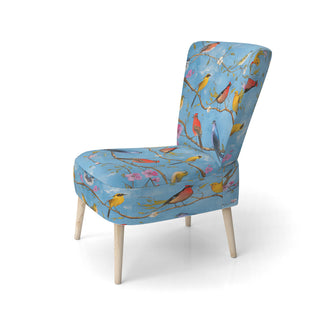 Side Chair, Solid Rubberwood Frame, Foam Seat, Blue