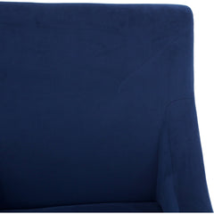 Slope Arm Side Chair, Ink Polyester, Walnut Solid Wood Legs