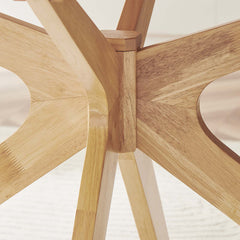 Round Dining Table, 47 Inch Manufactured Wood, Pedestal Base, Oak