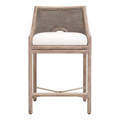 Counter Stool, Solid Mahogany Frame, Upholstered Seat, 26 Inch Seat Height