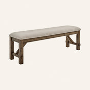Dining Bench, Rubberwood with Ash Veneer, 60 Inch, Rustic Umber