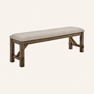 Dining Bench, Rubberwood with Ash Veneer, 60 Inch, Rustic Umber