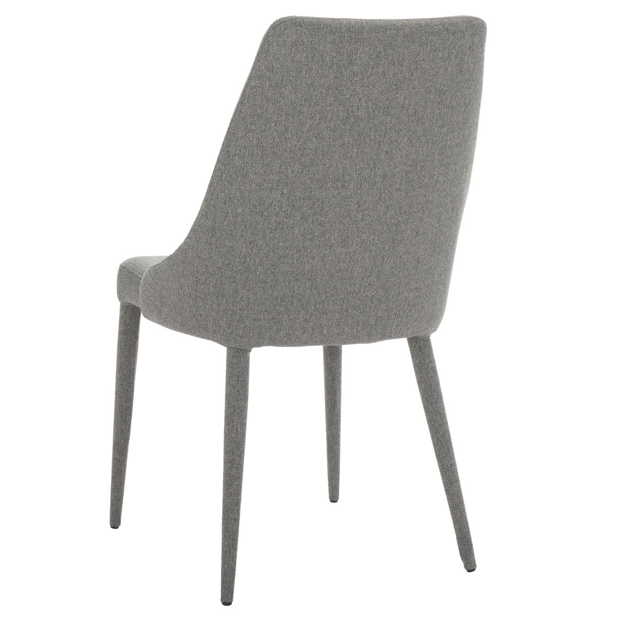 Side Chairs, Set of 2, Linen Upholstery, Solid Back, Linen Gray