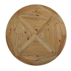 Round Dining Table, Solid Wood, Pedestal Base, 47 Inch, Brown