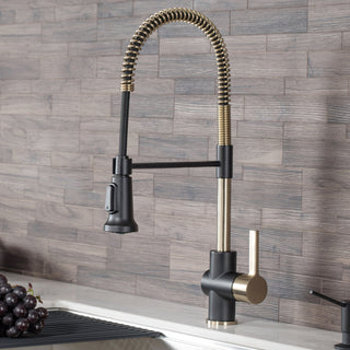 Pull Down Kitchen Faucet, Britt, Single Handle, Brass
