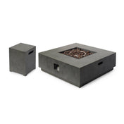 Propane Fire Pit in Gray Powder-Coated Iron, 50,000 BTU