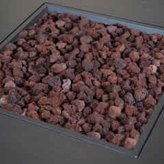 Propane Fire Pit Table, 31 in Square, Dark Gray Concrete and Iron