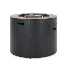 Propane Fire Pit Table, 50,000 BTU, Round Iron with Lava Rocks