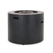 Propane Fire Pit Table, 50,000 BTU, Round Iron with Lava Rocks