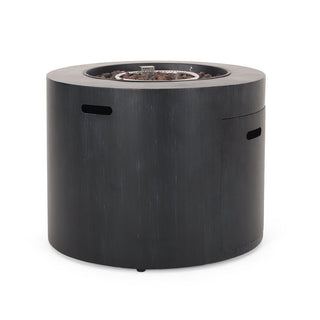 Propane Fire Pit Table, 50,000 BTU, Round Iron with Lava Rocks