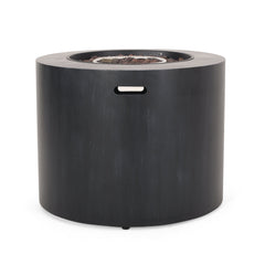 Propane Fire Pit Table, 50,000 BTU, Round Iron with Lava Rocks