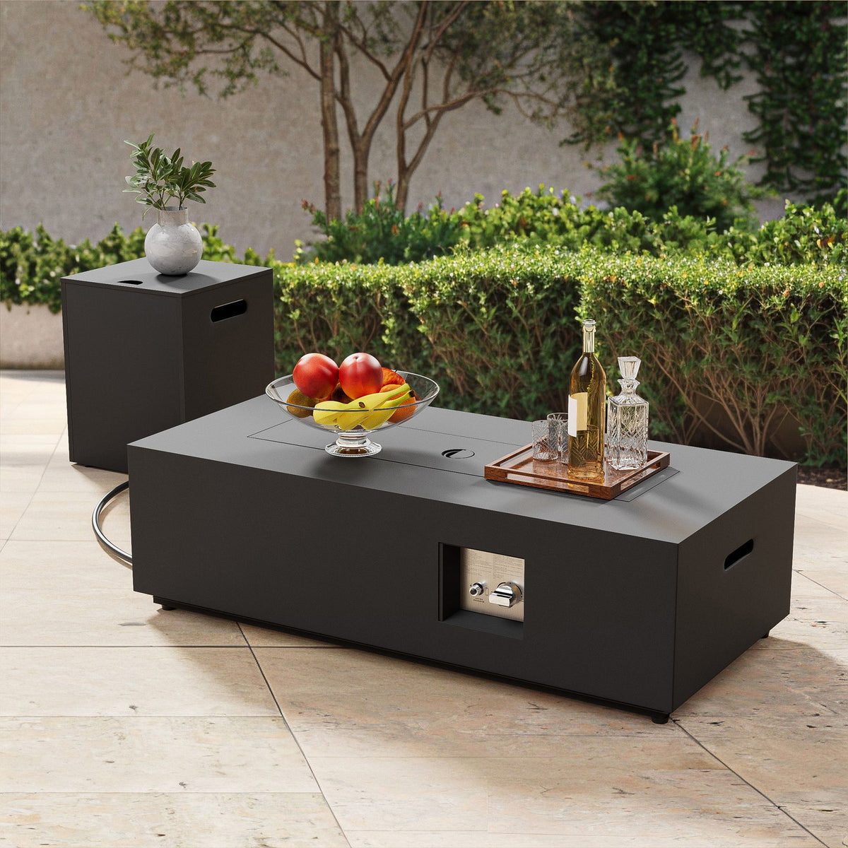 Propane Fire Pit Table, 50,000 BTU Steel in Matte Black