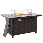 Propane Fire Pit Table in Black Aluminum with Push-Button Ignition