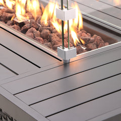 Propane Fire Pit Table in Black Aluminum with Push-Button Ignition