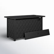 Propane Fire Pit Table in Black Powder Coated Steel with Lid