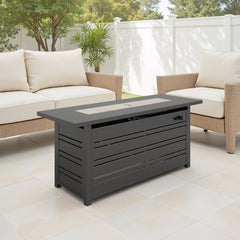 Propane Fire Pit Table with 50,000 BTU Burner in Black