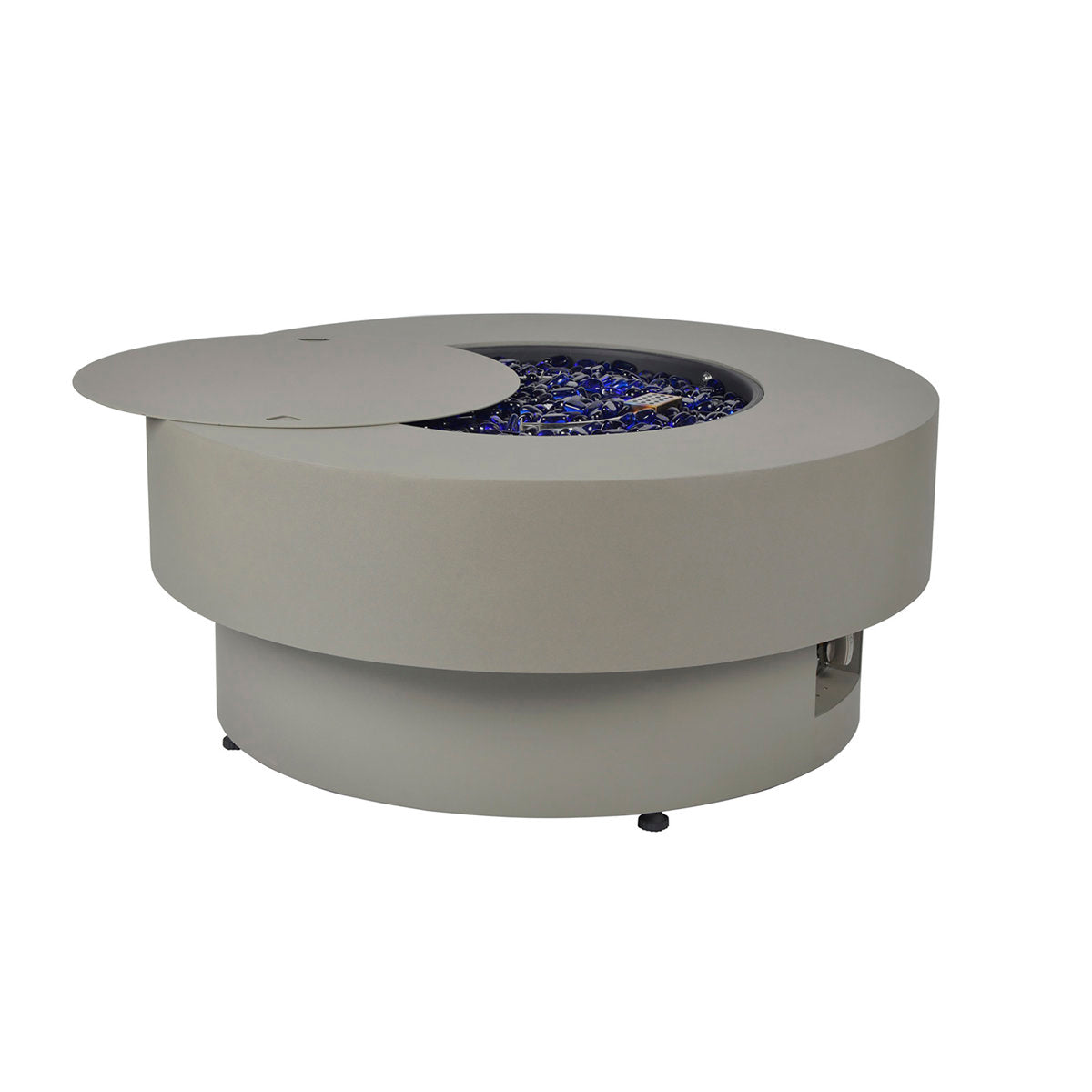 Propane Fire Table in Gray Powder Coated Steel with Lid