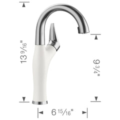 Pull-Down Bar Faucet, Artona, Dual Spray, Single Handle, White