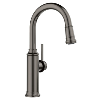 Pull-Down Bar Faucet, Empressa, Single Hole, Solid Brass, Satin Dark Steel