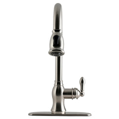 Pull-Down Kitchen Faucet, American Classic, Single Handle, 3-Hole, Brushed Nickel