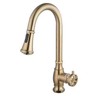 Pull-Down Kitchen Faucet, Belknap, Single Handle in Brushed Brass