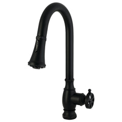 Pull-Down Kitchen Faucet, Belknap, Single Handle in Matte Black