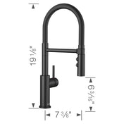 Pull-Down Kitchen Faucet, Catris Flexo, Single Handle, Brass, Matte Black