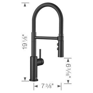 Pull-Down Kitchen Faucet, Catris Flexo, Single Handle, Brass, Matte Black
