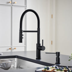 Pull-Down Kitchen Faucet, Catris Flexo, Single Handle, Brass, Matte Black