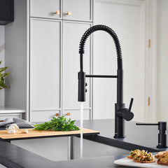 Pull-Down Kitchen Faucet, Catris Flexo, Single Handle, Brass, Matte Black