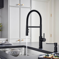 Pull-Down Kitchen Faucet, Catris Flexo, Single Handle, Brass, Matte Black