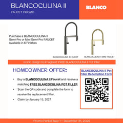 Pull-Down Kitchen Faucet, Culina II, Dual Spray, Solid Brass, PVD Steel