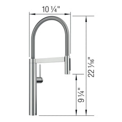 Pull-Down Kitchen Faucet, Culina II, Dual Spray, Solid Brass, PVD Steel