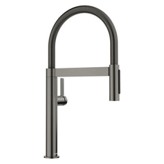 Pull-Down Kitchen Faucet, Culina Mini II, Single Handle, Solid Brass, Satin Dark Steel