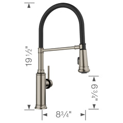 Pull-Down Kitchen Faucet, Empressa Semi-Pro, Dual-Spray, Satin Platinum