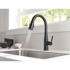 Pull Down Kitchen Faucet, Essa, Single Handle, Touch2O, Matte Black