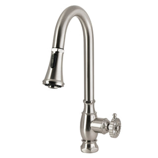 Pull-Down Kitchen Faucet, Fuller, Single Handle in Brushed Nickel