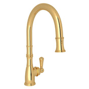 Pull-Down Kitchen Faucet, Georgian Era, Single Handle, Brass, Unlacquered Brass