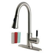 Pull-Down Kitchen Faucet, Kaiser, Single Handle in Brushed Nickel