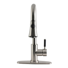 Pull-Down Kitchen Faucet, Kaiser, Single Handle in Brushed Nickel