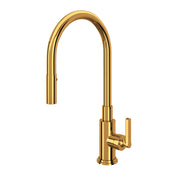 Pull-Down Kitchen Faucet, Lombardia, Single Handle, Italian Brass