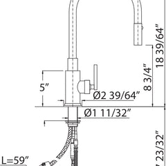 Pull-Down Kitchen Faucet, Lombardia, Single Handle, Italian Brass