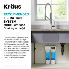 Pull Down Kitchen Faucet, Oletto, 2-in-1, Single Handle, Spot Free Stainless Steel