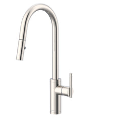 Pull Down Kitchen Faucet, Parma Cafe, Single Handle, Polished Nickel