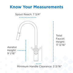 Pull Down Kitchen Faucet, Parma Cafe, Single Handle, Polished Nickel