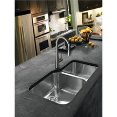 Pull-Down Kitchen Faucet, Single Handle, Gooseneck, Stainless Steel
